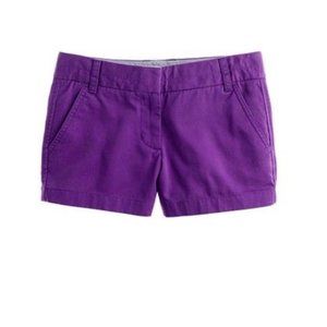 J.CREW Purple City Fit Broken-In 3" Chino Shorts 0